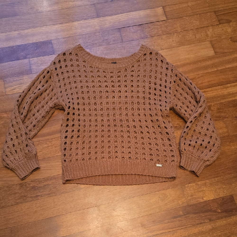 Savvi Brown Waffle Sweater